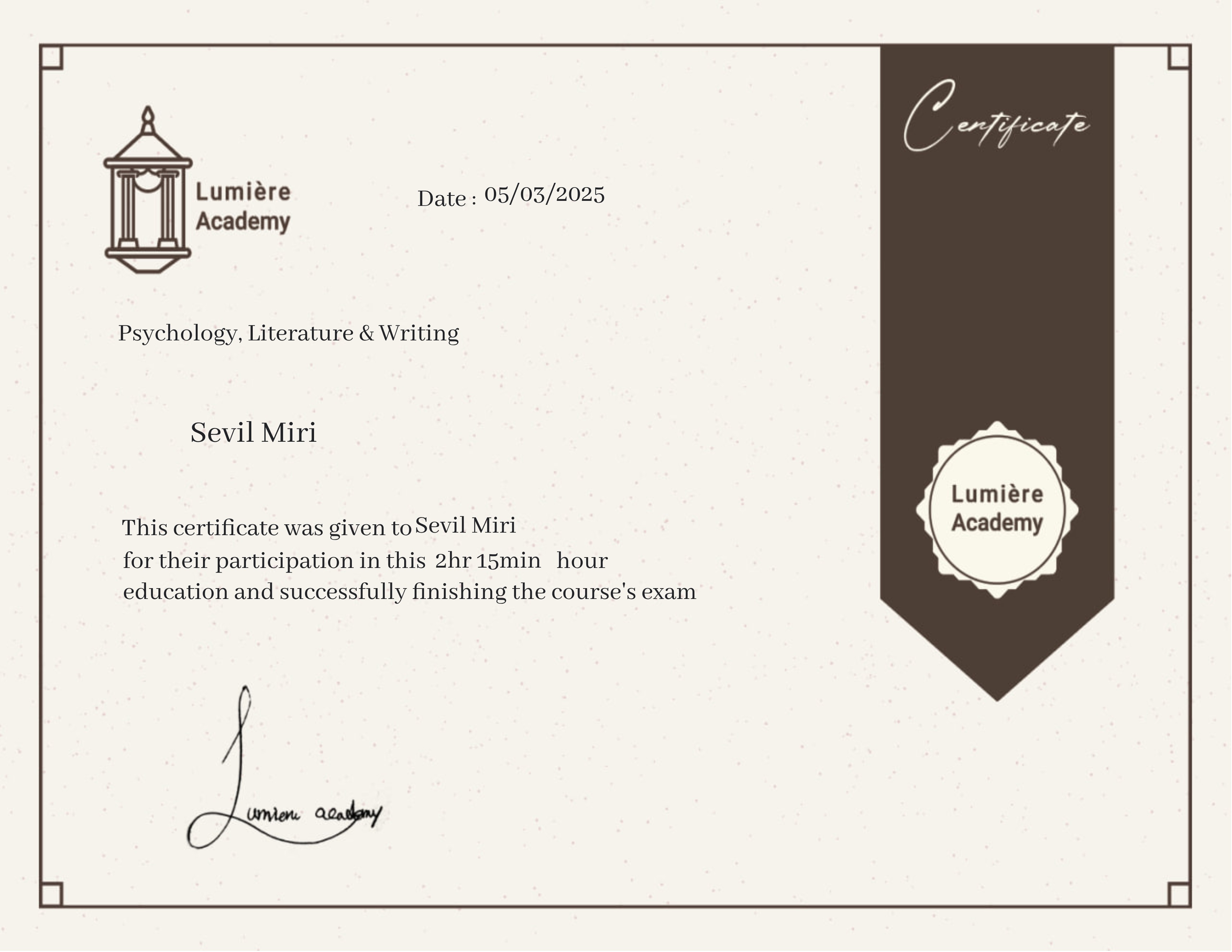 Psychology, Literature & Writing